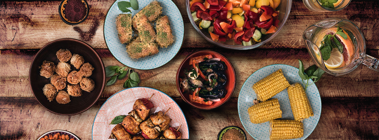 Picture of table with food
